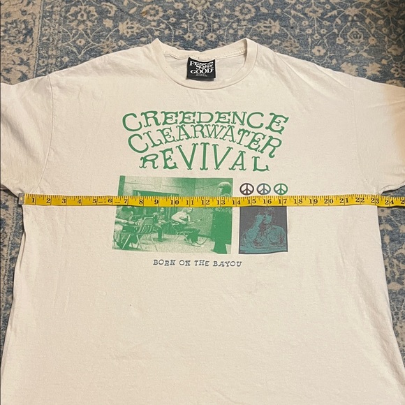 Creedence Clearwater Revival Born On The Bayou White Graphic T-Shirt Music - Picture 10 of 11